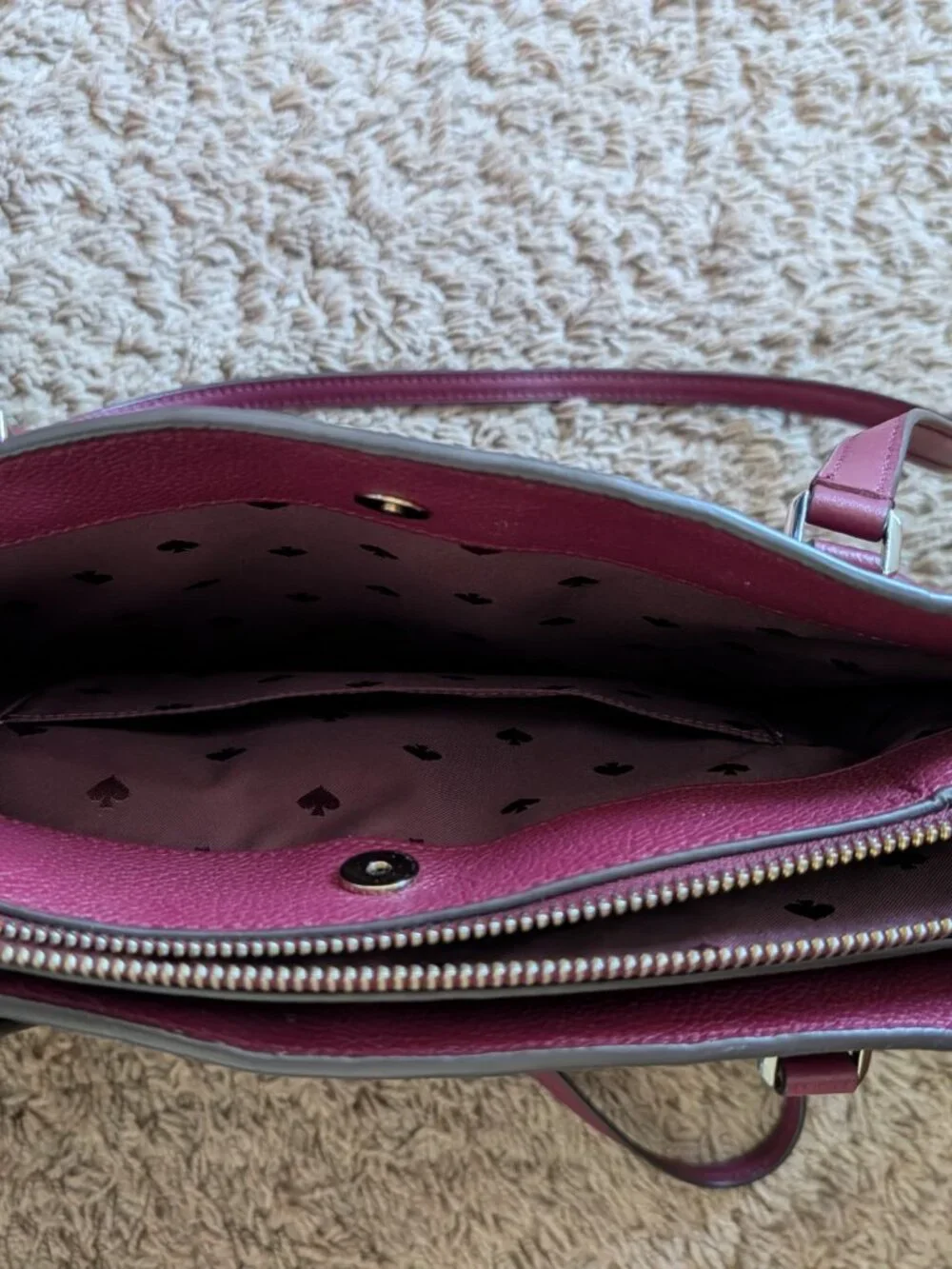 kate spade new york Burgundy Pebbled Money Tote